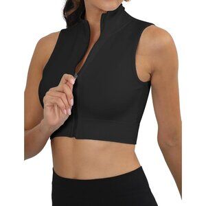 🆕Seaur Women Black Running Jacket Sleeveless Sports T Shirt For Workout Yoga